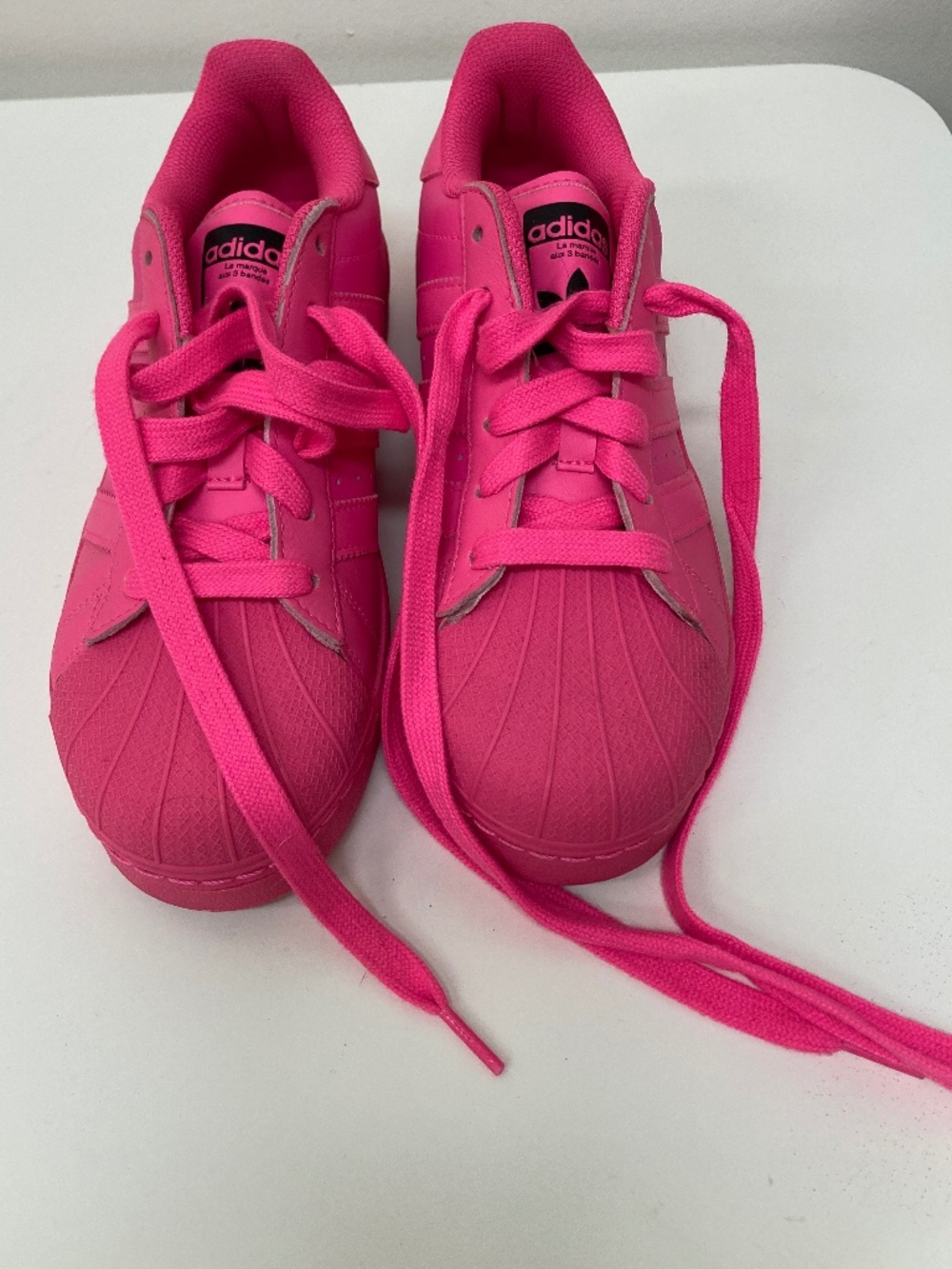 Pink Adidas Superstar Sneakers (RUN BIG)